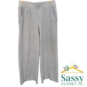 Tommy Bahama Heather Gray Soft Wide‑Leg Pants Hidden Drawstring XXS EUC